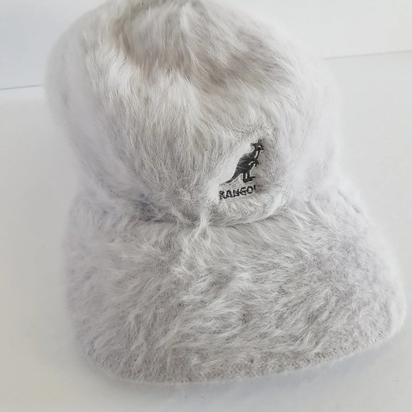 Y2K Grey Fluffy Kangol Stretch Space Cap, Size S/M Grey Angora Kangol Baseball - Picture 4 of 8